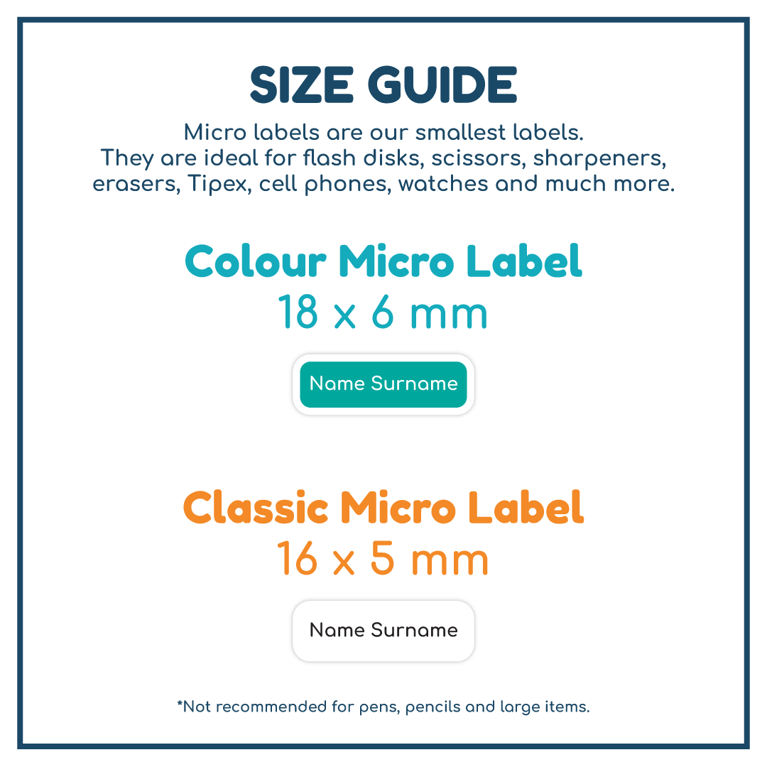 Micro Labels - 80 Versatile Name Labels | Labels4School