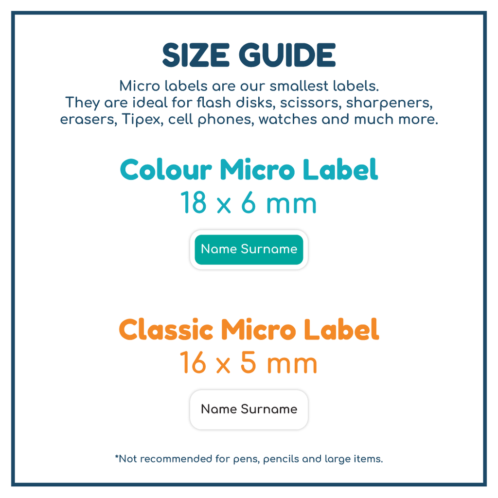 Micro Labels - 80 Versatile Name Labels | Labels4School