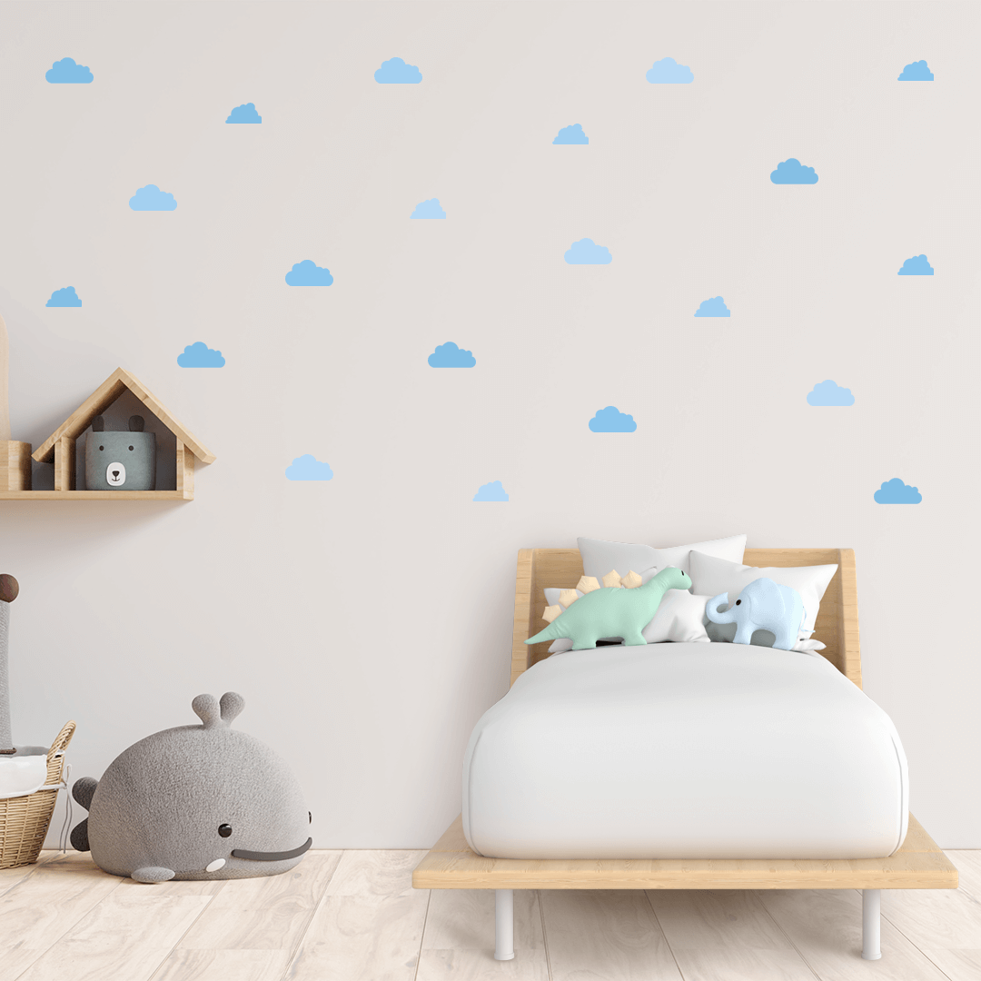Cloud Pattern – Blue wall decal room stickers | Labels4school ...