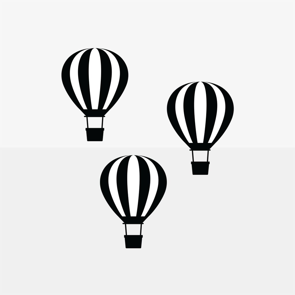 Hot Air Balloon Pattern - Black