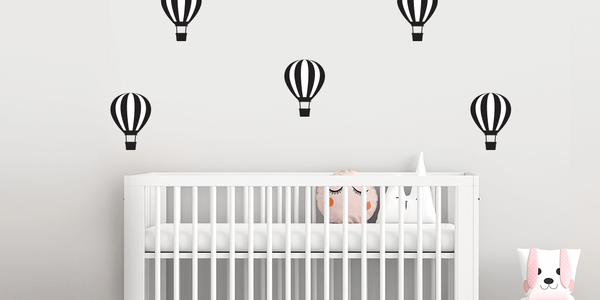 Hot Air Balloon Pattern - Black