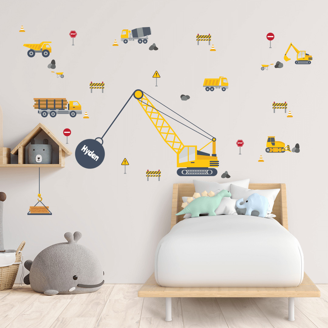 Construction Yard custom wall decal room stickers | Labels4school ...