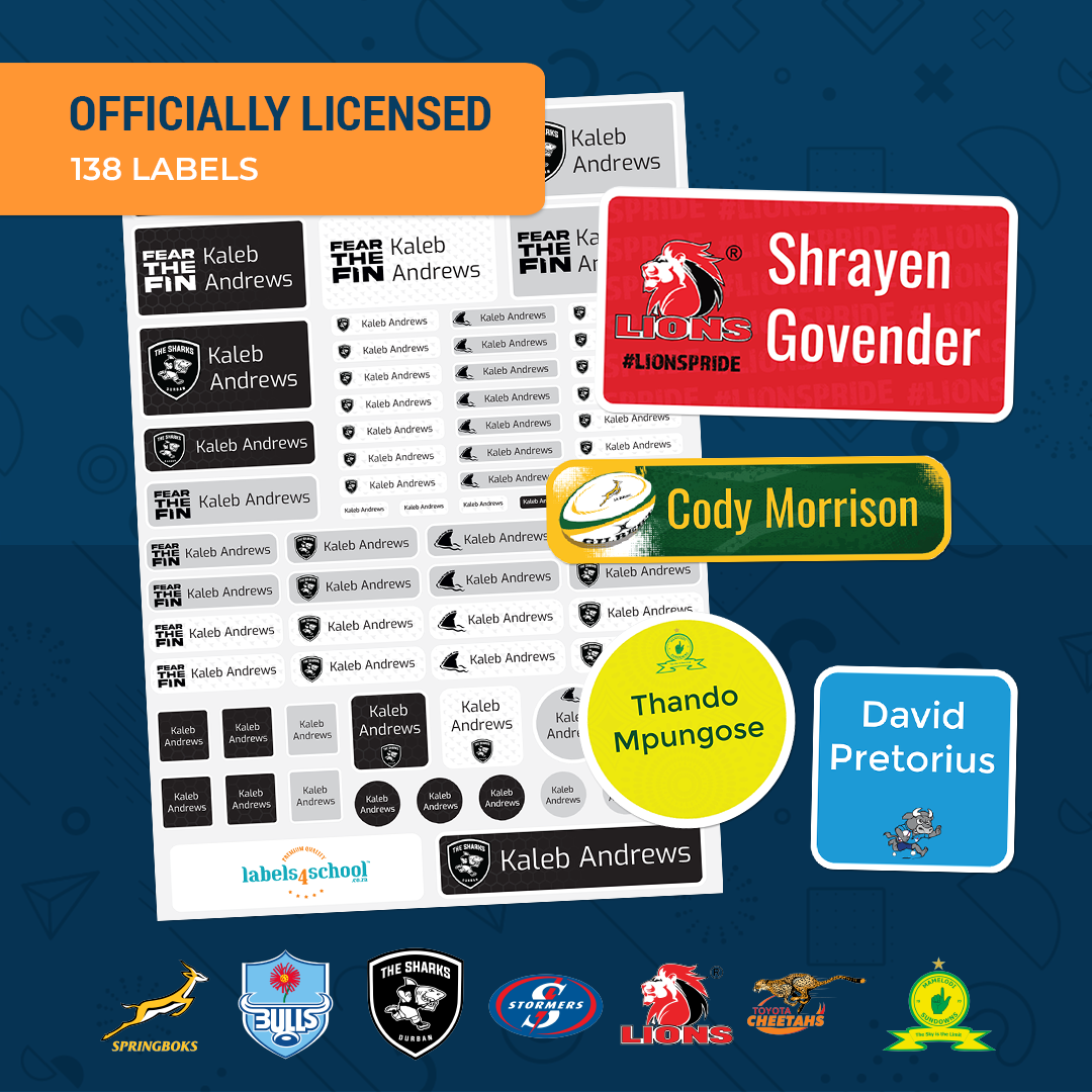 School Labels Rugby Licensed Sports Teams - Multi-purpose pack 138 labels | Labels4school ...