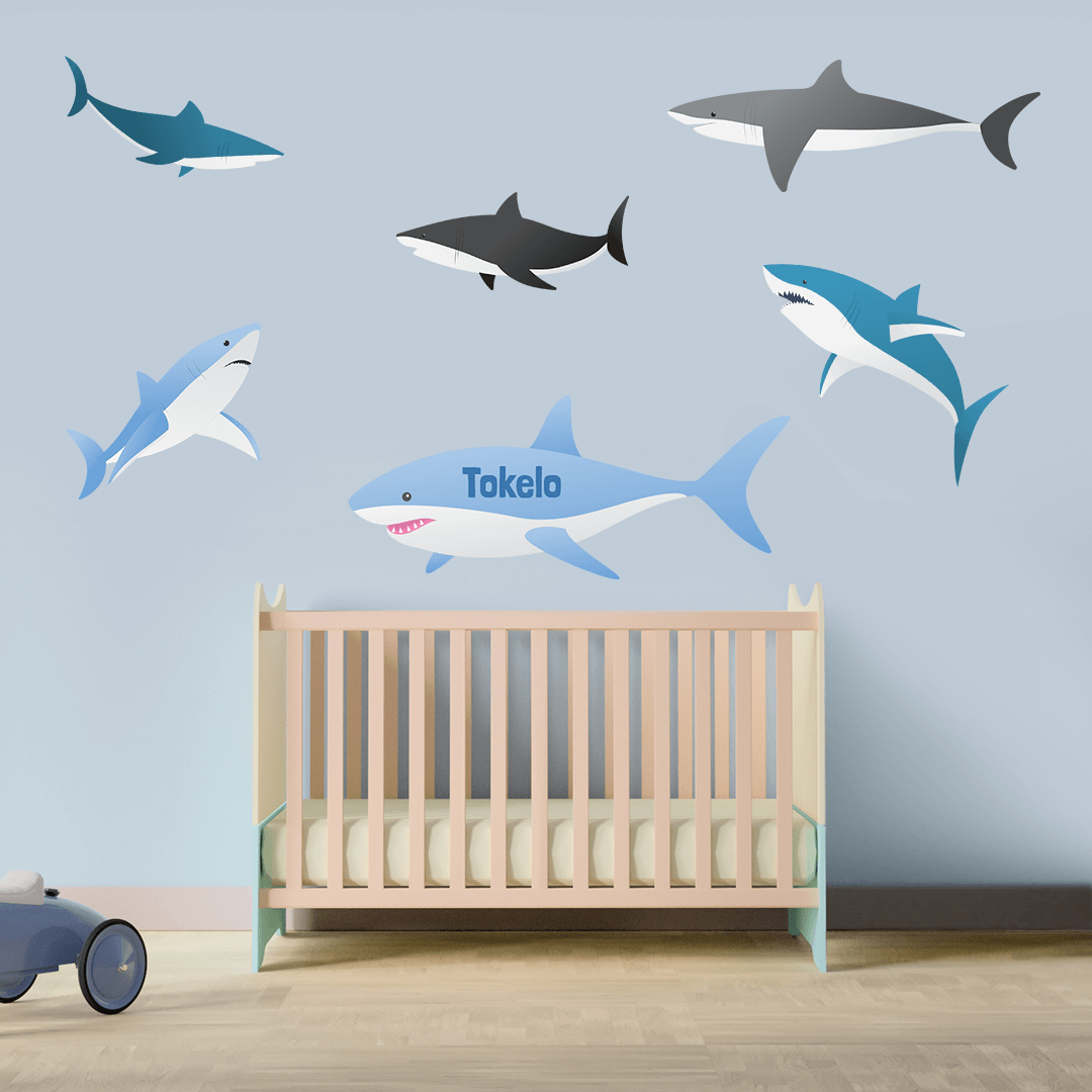 Sharks – Blue custom wall decal room stickers