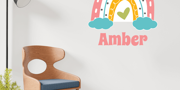 Boho Rainbow with Clouds Personalised