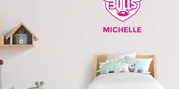 Sports Teams - Wall Decals - Blue Bulls (pink)